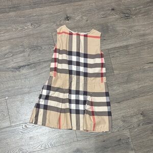 Burberry Kids Tan and Red Plaid Dress